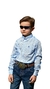 CAMISA NFR INFANTIL XADREZ AZUL BB MANGA LONGA