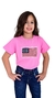CAMISETA INFANTIL NFR ROSA BORDADA