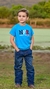 CAMISETA INFANTIL NFR AZUL BORDADA