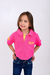 POLO INFANTIL FEMININA ROSA BORDADA