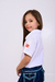 POLO INFANTIL FEMININA BRANCA BORDADA