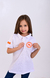 POLO INFANTIL FEMININA BRANCA BORDADA