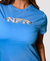 CAMISETA FEMININA NFR AZUL CLARO BORDADA na internet