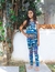 Legging Moletinho Borboletas Azul LOK - comprar online
