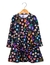 Vestido Manga Longa FLORAL Preto