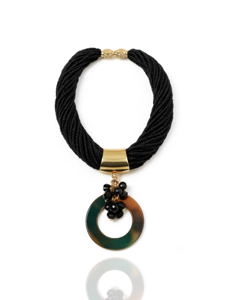 Colar Conceito de Miçangas & Detalhes de Ônix - comprar online