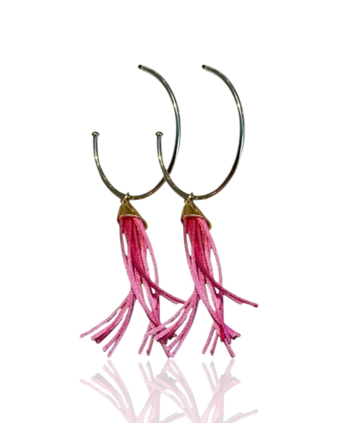Brinco Argola Fio de Seda - Rosa - comprar online