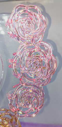 Pinza Transparente Tornasol Flores - Cosméticos Lulusa