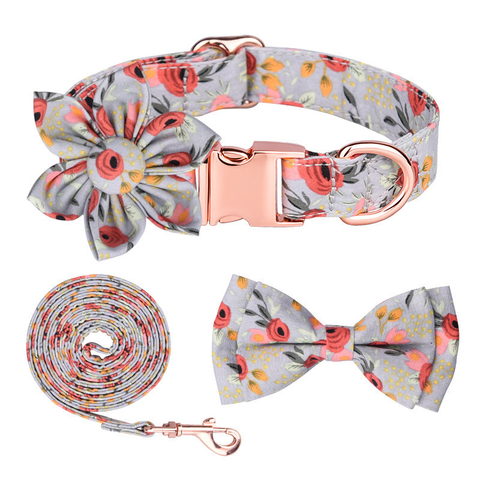 Set collar, Traílla Moño y flor Talla M