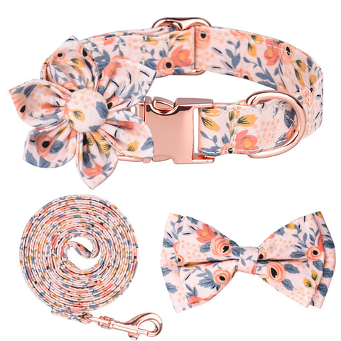 Set collar, Traílla Moño y flor Talla L