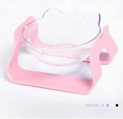 Comedero elevado sencillo cara de gato