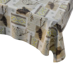 Rolo Toalha de Mesa PVC Térmica Prime Silk Acetinada Fosca Boho Étnico 20X1,37M