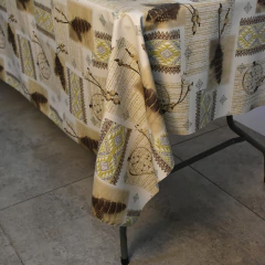 Imagem do Rolo Toalha de Mesa PVC Térmica Prime Silk Acetinada Fosca Boho Étnico 20X1,37M