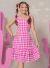 Vestido Kaline Rosa Xadrez - comprar online