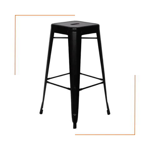 Banqueta Alta Oficial Iron Tolix Preto