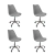 Cadeira Office Base Cromada Com Rodizio Giratória Saarinen - comprar online