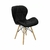 Cadeira Estofada Eiffel Slim Wood Pés de Madeira Preto