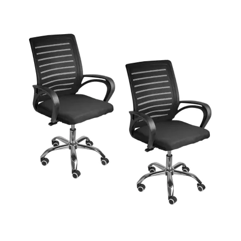 Kit 2 Cadeiras de Escritório Secretaria Diretor Roma Ergonômica - comprar online