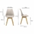 Kit 4 Cadeiras Estofadas Saarinen Wood Pés de Madeira Bege