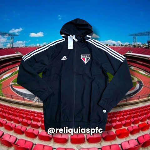 (M) Jaqueta Impermeável São Paulo Adidas 2022 Preta com Capuz - (cópia) - buy online