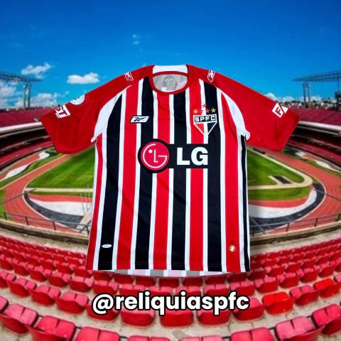 (M) Camisa 2 São Paulo Reebok LG 2008 Listrada #10 Adriano - comprar online