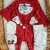 Kit de Saída de Maternidade Cereja Melissa Tricotil com 3 Peças (Macacão, Body e Manta) Vermelho