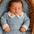 Kit Saída de Maternidade Urso Encantado Azul Tricot com 3 Peças Macacão com Body e Manta - loja online