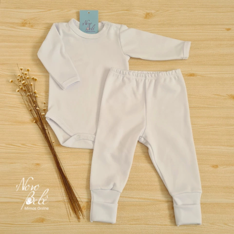 Conjunto Bebê Algodão Egípcio Body e Calça Viena - Branco - comprar online