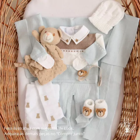 Saída de Maternidade Urso Augusto Azul Pó - comprar online