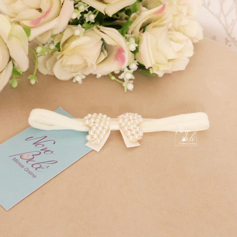 Faixa Meia S. Rolete Bebê Andressa - Palha