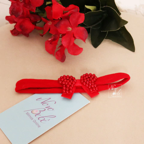 Faixa Meia S. Rolete Bebê Andressa - Vermelho