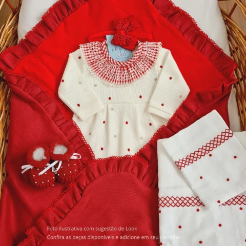 Saída de Maternidade Casinha de Abelha Elouise Vermelho