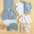 Kit Monte seu Enxoval Bebê Algodão Egípcio Urso Ciclista Joca Azul Médio