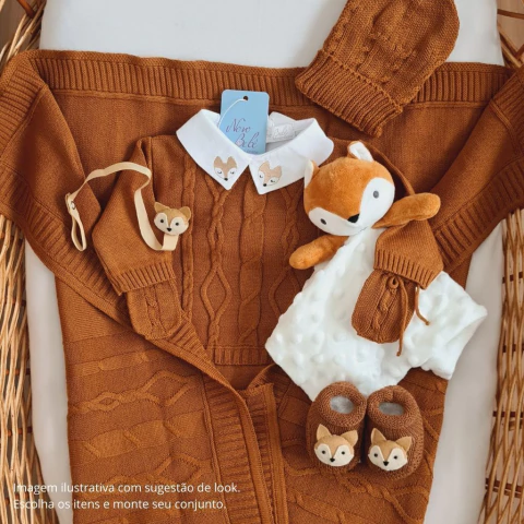 Primeira Roupa do Bebê Raposa Gael Caramelo