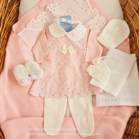 Saída de Maternidade Vestido Kelly Rosa