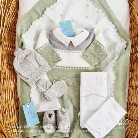 Saída de Maternidade Listrada Verde Augusto