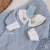 Kit Saída de Maternidade Urso Encantado Azul Tricot com 3 Peças Macacão com Body e Manta - comprar online