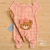 Kit 3 Macacões Bebê Plush Ursas Xadrez e Listras - Rosa - comprar online