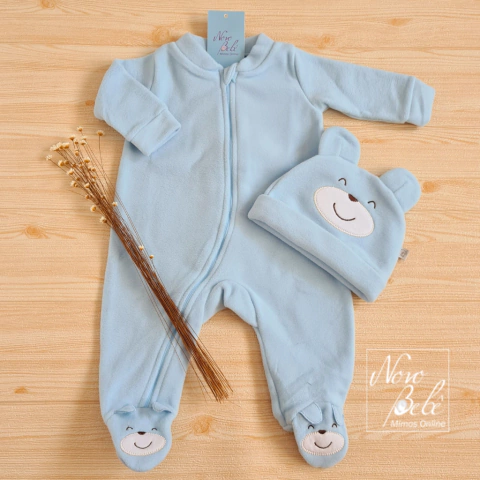 Macacão com Touca Soft Thermo Urso - Azul - comprar online