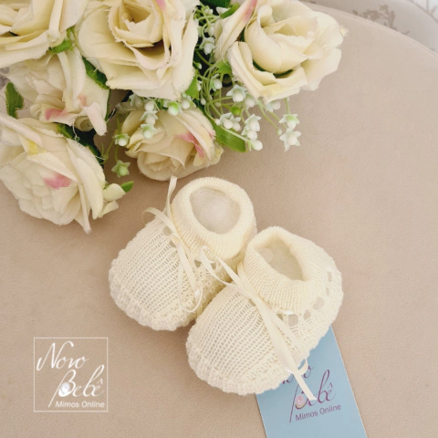 Sapatinho de Tricot Pipoca - Off White