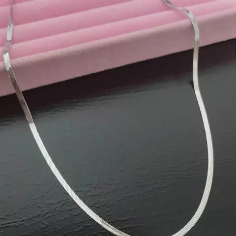 Colar chocker fita laminada fina 2.5mm em aço inoxidável