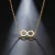 Colar infinito em aço inoxidável prata ou com banho dourado - loja online