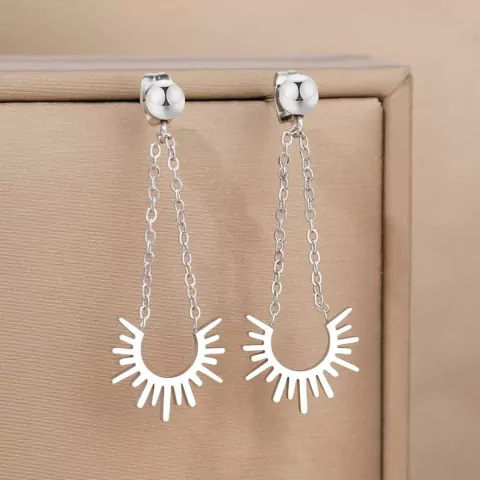 Brincos raios de sol pendente em aço inoxidável prateado ou com banho dourado minimalista
