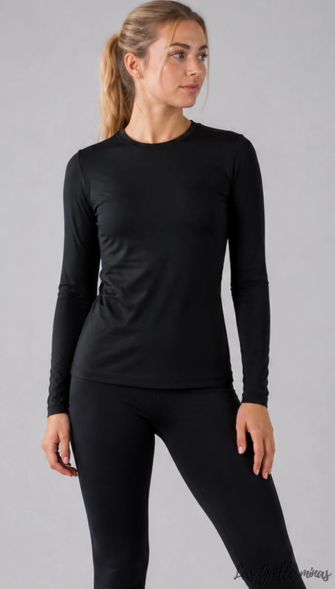 Remera Run TÉRMICA Frizadas Negro