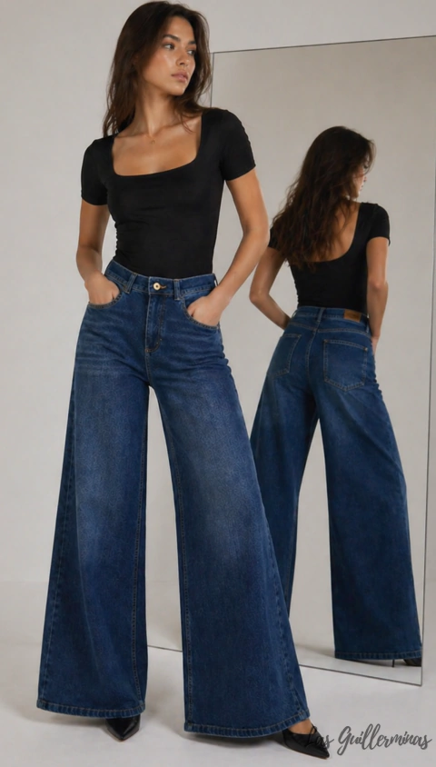 Jean Gala Palazo Wide - Azul