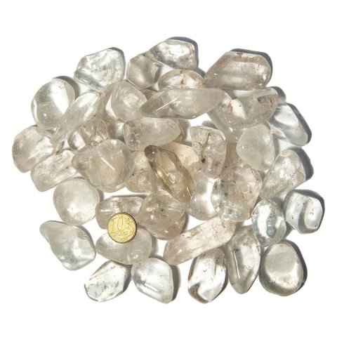 1 kg Cristal Transparente Rolado Pedra G 30 a 45mm Tipo A