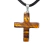 Colar Crucifixo Pedra Olho De Tigre Natural Envolto Prateado - Distribuidora CristaisdeCurvelo
