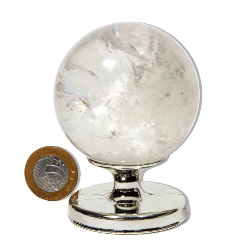 Bola Cristal Arco-Íris Pedra Natural 6,6cm Tipo B