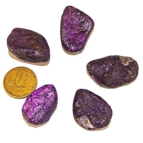 10 Purpurita Pedra Rolada Natural Furada Pronto P Montagem