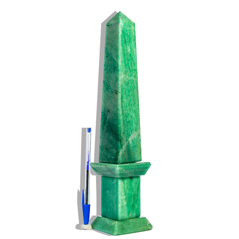 Obelisco Montado Quartzo Verde Pedra Natural 33cm Classe B 141483